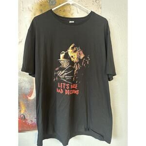 Men’s Freddy Kruger & Jason T Shirt Black Size 3XL “Lets Make Bad Decisions”